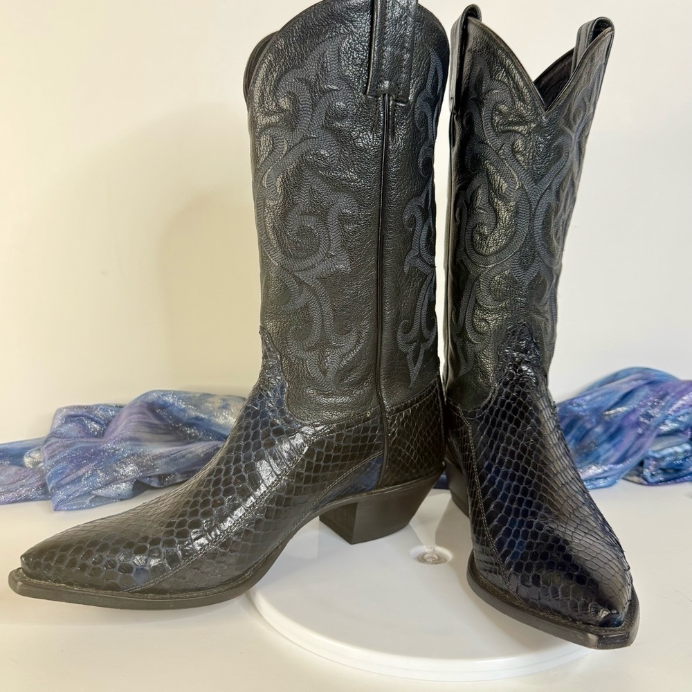 Tony Lama Exotic Leather/Snakeskin Western Boots Womens 8.5M - Picture 14 of 14